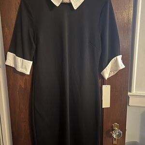 Kingston Black Dress with White Accents